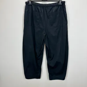Madewell Pull-On Barrel-Leg Utility Pants in Poplin Cotton Black Wide Leg XL NWT thumbnail 9