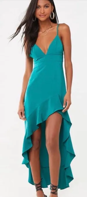 Forever 21 Teal High Low Dress thumbnail 1