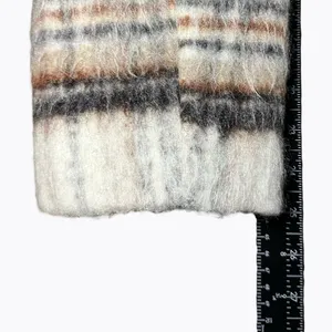 VILA Virooma Birch Check Wool Pea Coat Size M Plaid Quiet Luxury thumbnail 9