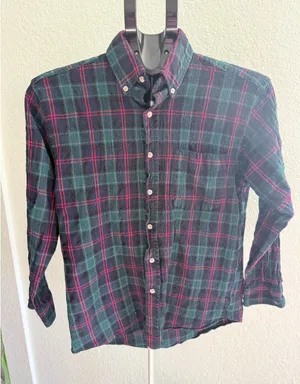 Vintage Pendleton 100% Wool Plaid Tartan Women's Long Sleeve Button Up Shirt M thumbnail 1