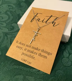 Faith Script Cross Necklace thumbnail 1