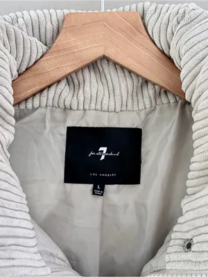 7 For All Mankind Tan Corduroy Puffer Vest Large thumbnail 2