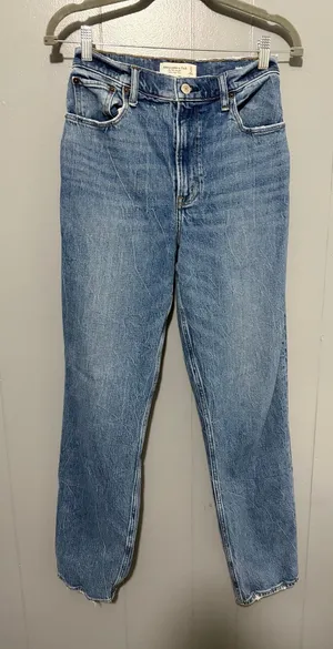 Abercrombie & Fitch Blue Curve Love The 90s Straight Ultra High Rise Jeans 27 thumbnail 1