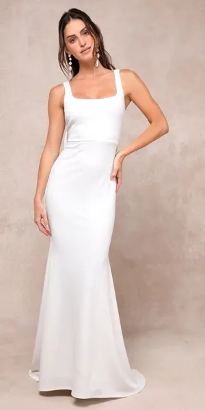 Lulus Wedding Dress with Bow thumbnail 1