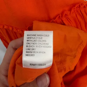 Lucy Paris Orange Smocked Tiered Maxi Dress‎ Ruffle Straps Linen Blend Small thumbnail 5