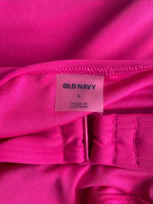 NWT Old Navy Nursing Bright Pink Tankini Swim Top with Ruched Sides L thumbnail 4