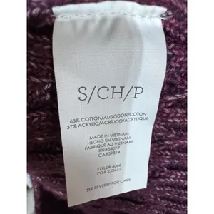 Cabi Small‎ Purple Tunic Sweater Women's V-Neck Cable Knit Bell Sleeve thumbnail 6