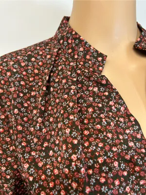 Source Unknown Burgundy Floral Long-Sleeve Midi Dress thumbnail 12