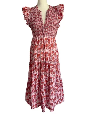 Saylor Almina Maxi Dress in Pink Print Small Womens Long Boho thumbnail 6