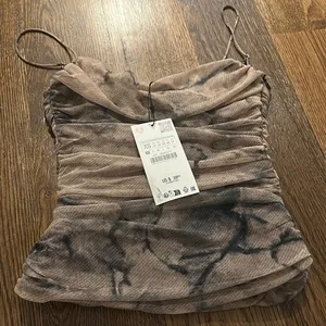 ZARA Printed Tulle Top thumbnail 2