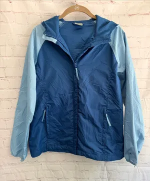 Nike Two-Tone Blue Hooded Windbreaker Athletic Jacket Woman’s Size Small thumbnail 1