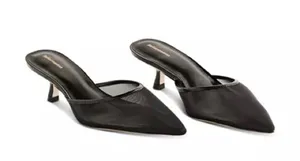 Reformation Wilda Kitten Heel size 11 Black Mesh sold out! thumbnail 1