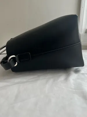 Zara Black Leather Tote with Silver O-Ring Handle thumbnail 4