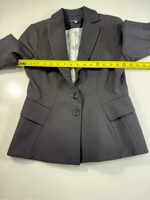 White House Black Market Black Fitted Two-Button Blazer thumbnail 4