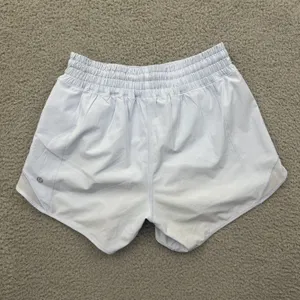 Lululemon Hotty Hot Shorts High Rise 4" Blue Linen Athletic Athleisure Women's 4 thumbnail 2