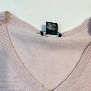 C by Bloomingdale's 100% 2 Ply Cashmere Sweater L Lavender Balletcore Soft Girl thumbnail 3