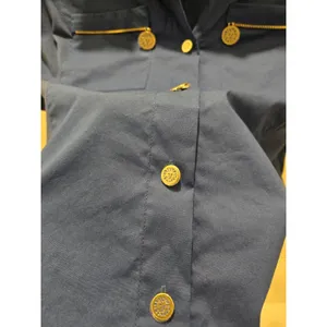 Anne Klein Royal Blue Utility Shirt Button Up Roll Tab Sleeve Zip Pocket Women S thumbnail 3