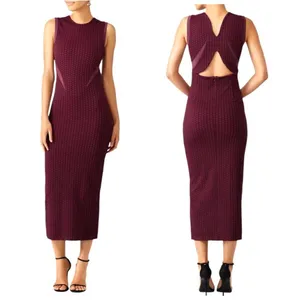 Opening Ceremony Dress Women‎ Large Purple Plum Cut Out Thalia Puckered Midi NWT thumbnail 2