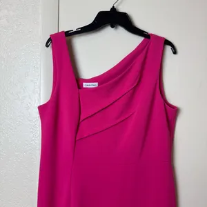 Calvin Klein Women's Asymmetrical-Neck Sheath Dress Size 14 thumbnail 3