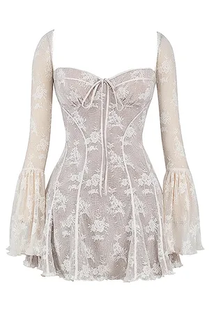 NWOT House of cb ANALISSA Vintage Cream Lace Corset Dress in long. Size Large+ thumbnail 15