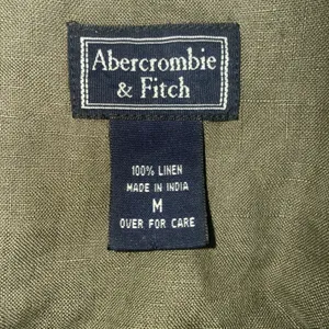 Abercrombie Fitch Vintage Y2K 90s Layering Babydoll Linen Military Green Dress M thumbnail 5
