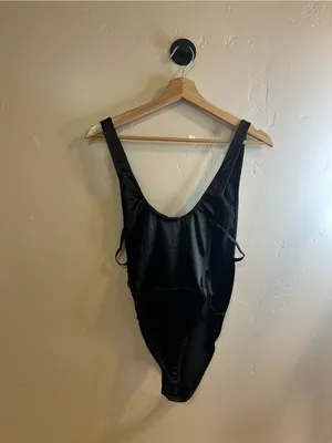 Motel Rocks Black Satin Sideless Bodysuit Medium New thumbnail 7