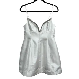 NEW NWT Acler Oakwood Rhinestone Embellished Mini Dress In Ivory thumbnail 4