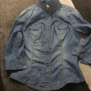 Guess Lexi denim shirt distressed look J thumbnail 6