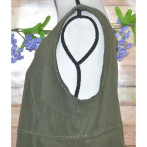 White Stag Ladies Green Faux Suede Sleeveless Maxi Dress Size L 12/14 90's Y2K thumbnail 5