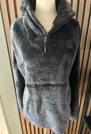 The North Face Women's Osito Sport Hybrid 1/4 Zip Pullover M comfy cozy soft gra thumbnail 1