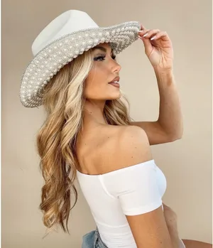 Women’s Western Beaded Cowgirl Hat thumbnail 2