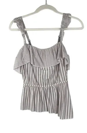 NWT Victoria’s Secret Ruffle Dream Angel Striped Asymmetrical Cami Small thumbnail 1