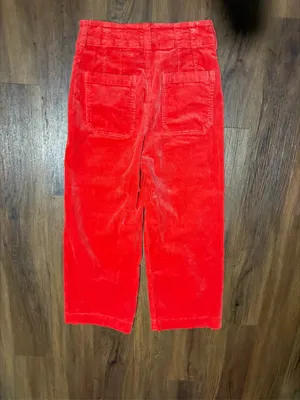 red Nwot rare Colette Corduroy Crop Wide-Leg Pants Maeve $118 spring casual thumbnail 9