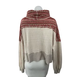 Free People We The Free At The Lodge Colorblock Long Sleeve Sweater Top Size L thumbnail 4