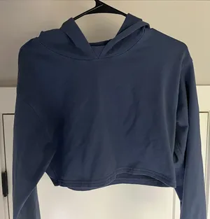 Lululemon Athletica Blue Cropped Hoodie Sweatshirt thumbnail 1