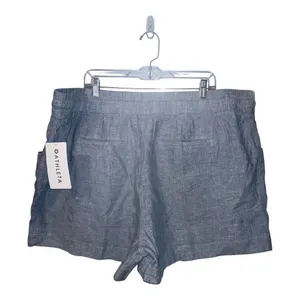 Athleta Cabo Blue Linen Shorts,‎ Size 24 thumbnail 5
