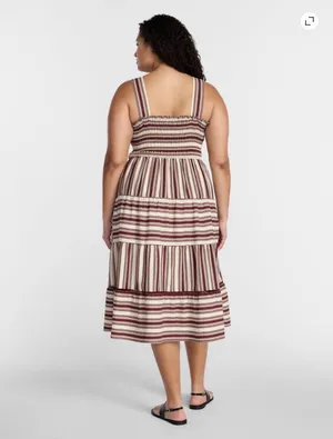 Terra & Sky Striped Tiered Maxi Sundress thumbnail 2