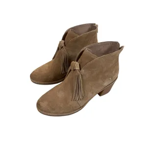 UGG‎ Brown Suede Tassel Ankle Boots Block Heel Boho Western 10 thumbnail 2