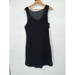 Lucky Brand Crochet Baja Tunic Tank Dress Size Large Tassel Boho Grunge Festival thumbnail 7