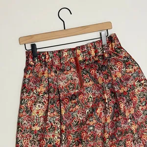 Anthropologie MAEVE Rosie Floral‎ Skirt Pleated Metallic Brocade Pockets Small thumbnail 9