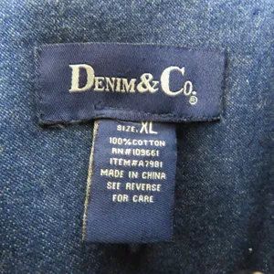 Denim & Co. 1990s Vintage Embellished Denim Jacket Jean Jacket Beaded Sequin XL thumbnail 5