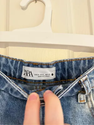ZARA Distressed Blue Denim Shorts thumbnail 2