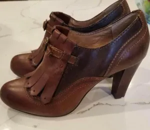 Frye Brown Cognac leather Oxford Pumps Heels thumbnail 1