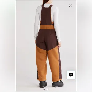 Free People Movement Hit the Slopes High Pile Fleece Snow Bibs Sz S thumbnail 2