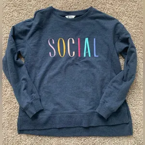 Wildfox “social” sweatshirt in rainbow thumbnail 1