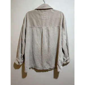 Aerie Size L Corduroy Shacket Shirt Jacket Cream Button Down Front thumbnail 7