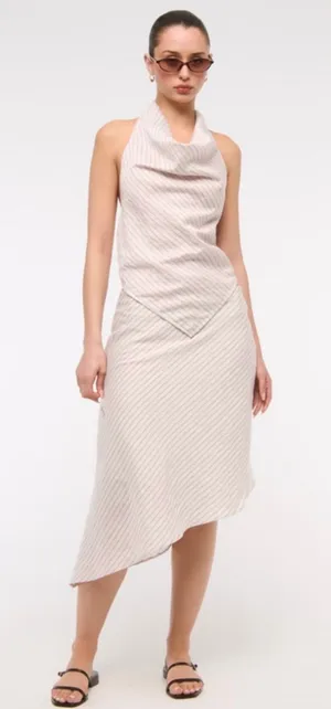 Abercrombie Mid Rise Asymmetrical Hem Midi Skirt thumbnail 1