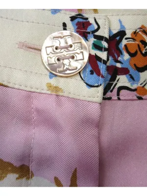 NWT Tory Burch Silk Cargo Pant in Pink Porcelain Floral Wide Leg Pants 4 thumbnail 8