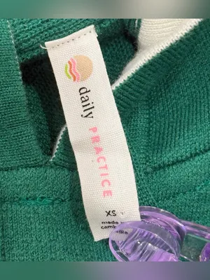 Anthropologie Daily Practice Nantucket Knit Hooded Sweatshirt XS Green Coastal thumbnail 8
