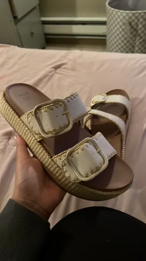 Platform Sandals White Size 10 thumbnail 2